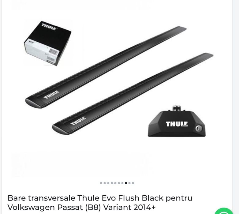 Bare transversale Thule Evo Flush Black - VW Passat Variant B8  2014+