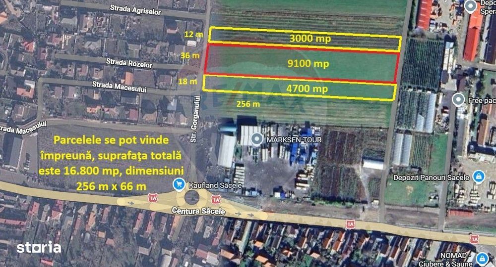 Teren intravilan, 9100 mp, lângă Kaufland Săcele