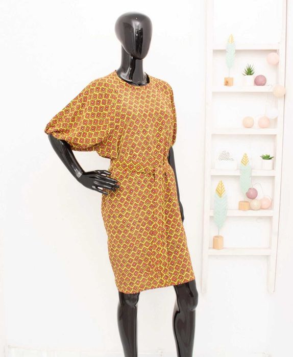 Weekend Max Mara дамска копринена рокля флорална с колан 34 XS-S