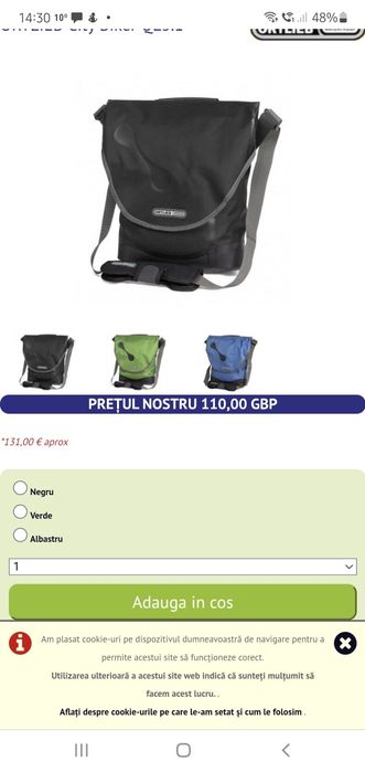 Geanta Ortlieb produs nou