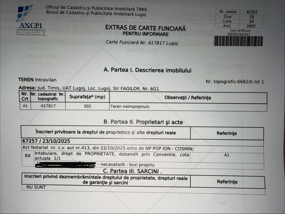 Vand teren itravilan in lugoj