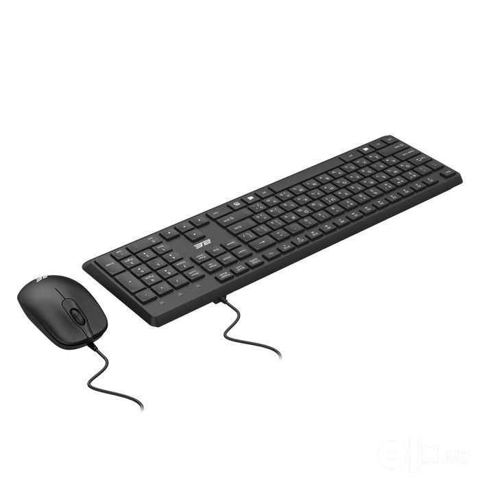 Проводной набор клавиатуры и мыши 2Е MK405 USB Black Low Profile