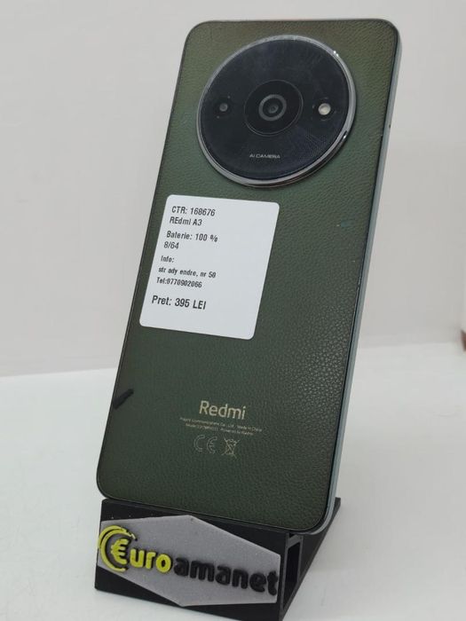 Telefon mobil Xiaomi Redmi A3, 4GB RAM, 64GB, 4G, Green -A-