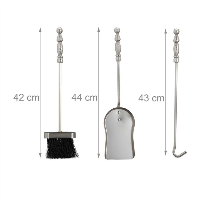 Set accesorii semineu 4 piese design medieval din fonta 72x21x12.5 cm