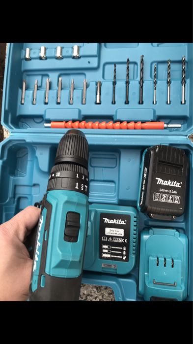 Нов Промо Винтоверт Макита Makita 24V 5Ah Ударен Цената е за комплект