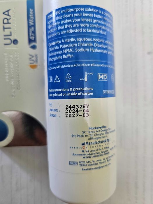 Lentile contact 4 buc. ZenVu Ultra lunare Dioptrie: -1.50 + Soluție Z