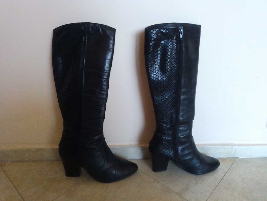 Високи ботуши естествена кожа