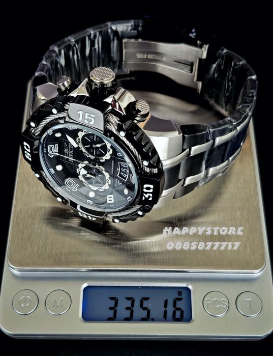 INVICTA Bolt Steel Silver/Black 55 mm, Инвикта нов ръчен часовник