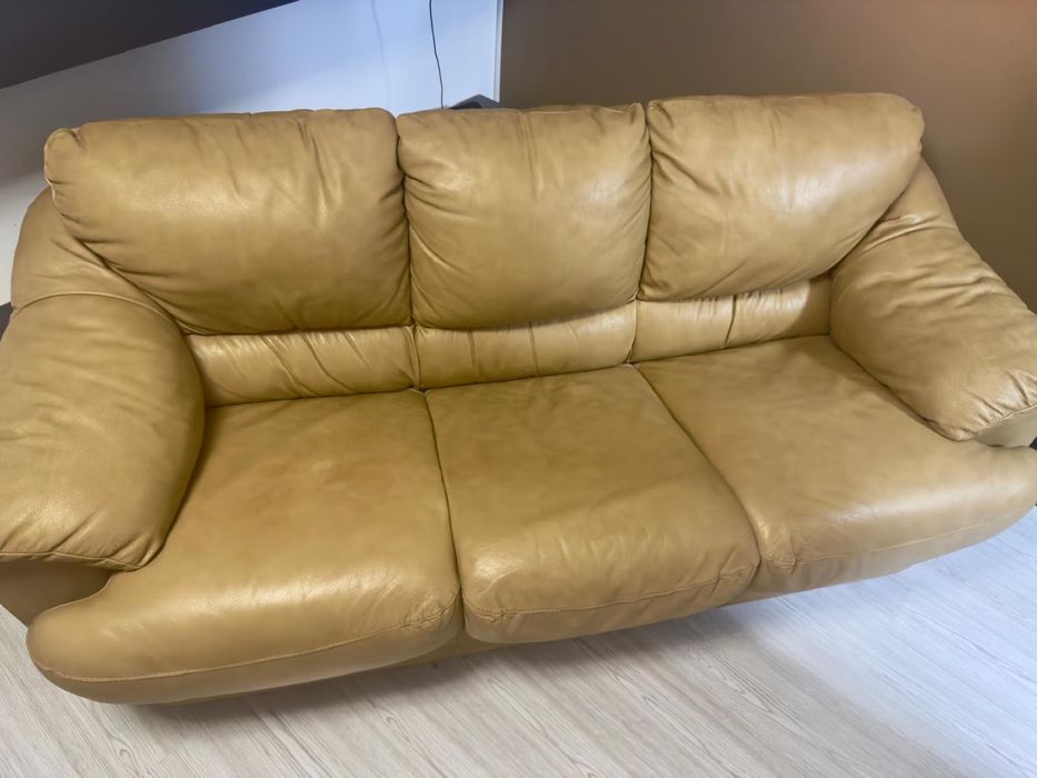 Canapea extensibilă din piele naturală – eleganță și funcționalitate.