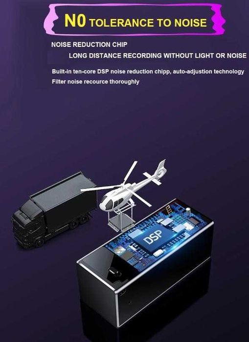 OTG 2хMic 360° DSP Магнитен Шпионски АудиоРекордер Глас Активация 384ч