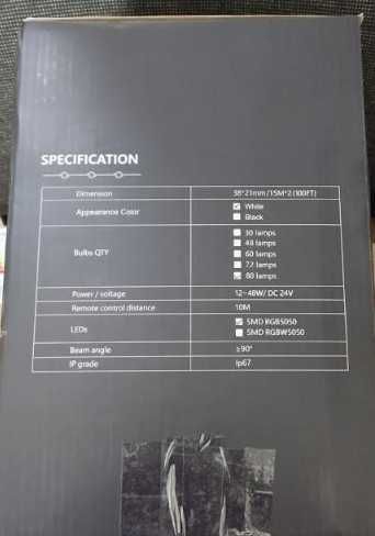 Интелигентни външни светлини LPHIANX, 30 м, 80 LED, RGB смарт