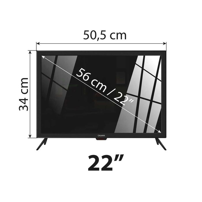 Телевизор 12V/220V 22" за каравана, кемпер, камион - 2 ГОДИНИ ГАРАНЦИЯ