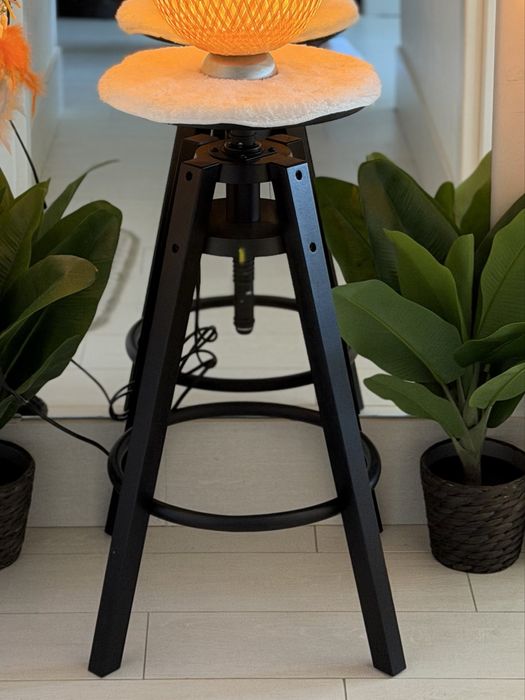 Бар стол, IKEA DALFRED, черен, регулируема височина