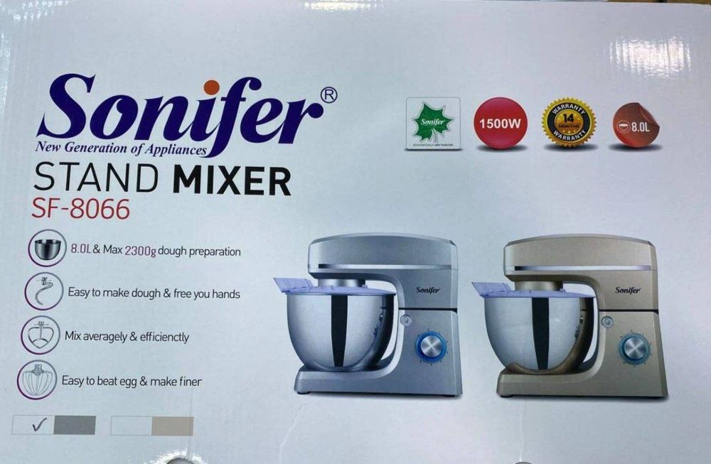 Новый Sonifer 8066 Промышленный Планетарный миксер с чашкой Stand mixe