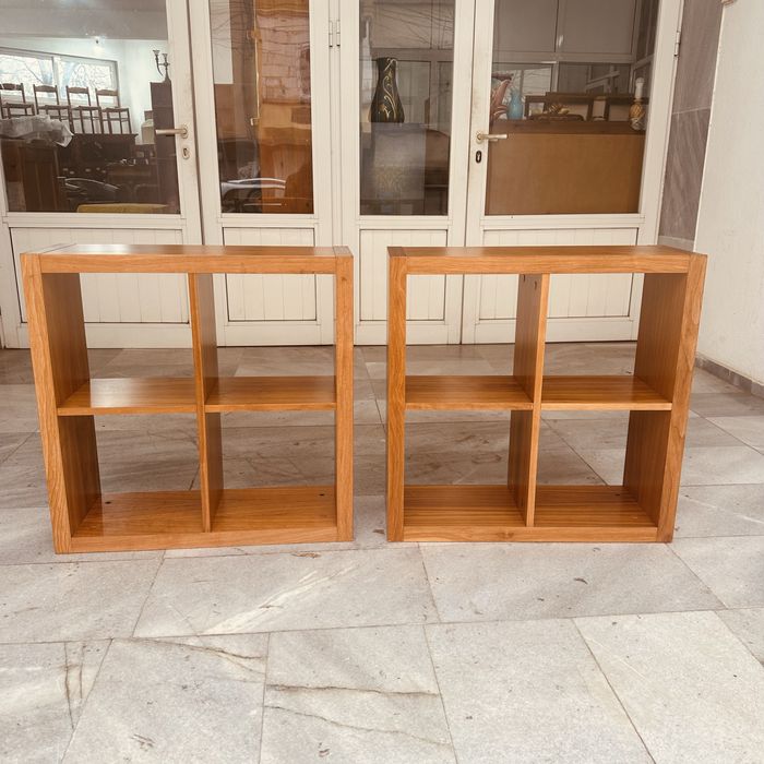 Комплект 2 дървени етажерки 70x70 – модерна визия и здравина