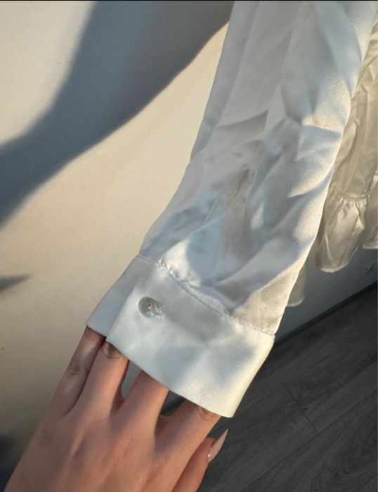 Rochie-camasa satinata pana la genunchi