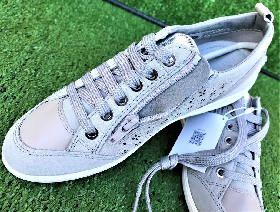 Sneakers Geox Myria, piele intoarsa, marimea 36, gri