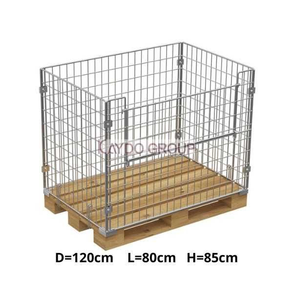 Метален кош, телен контейнер за евро палет 120/80  без основа