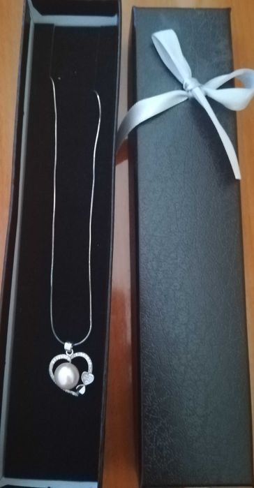 Колие сребро с перла