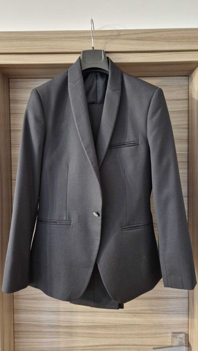 Costum Ginere Moda Aliss - Negru Elegant un singur nasture - OCAZIE