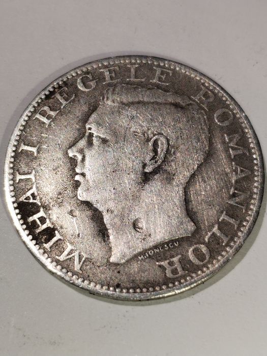 Monedă 500 lei 1944 Regele Mihai l Inscripțio pe muchie NIHIL SINE DEO