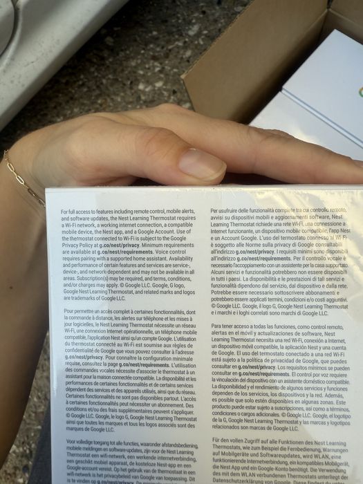 Smart термостат Nest Google, Wi-Fi, Черен