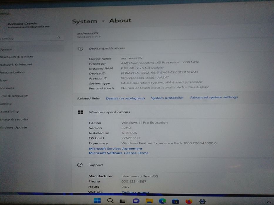 Sistem Destpok PC ASUS 2,4 Mhz ,8 Gb ,1 tera HardiskWindows 11 Pro cu