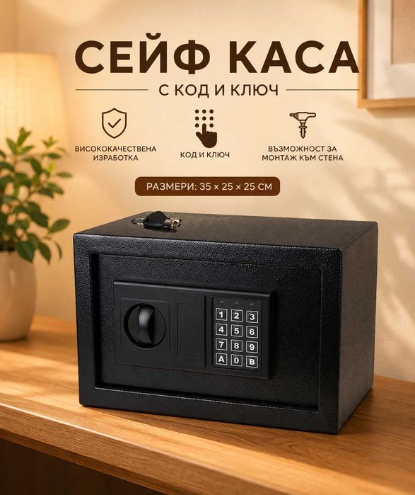 СЕЙФ / КАСА с код и ключ - 2 модела