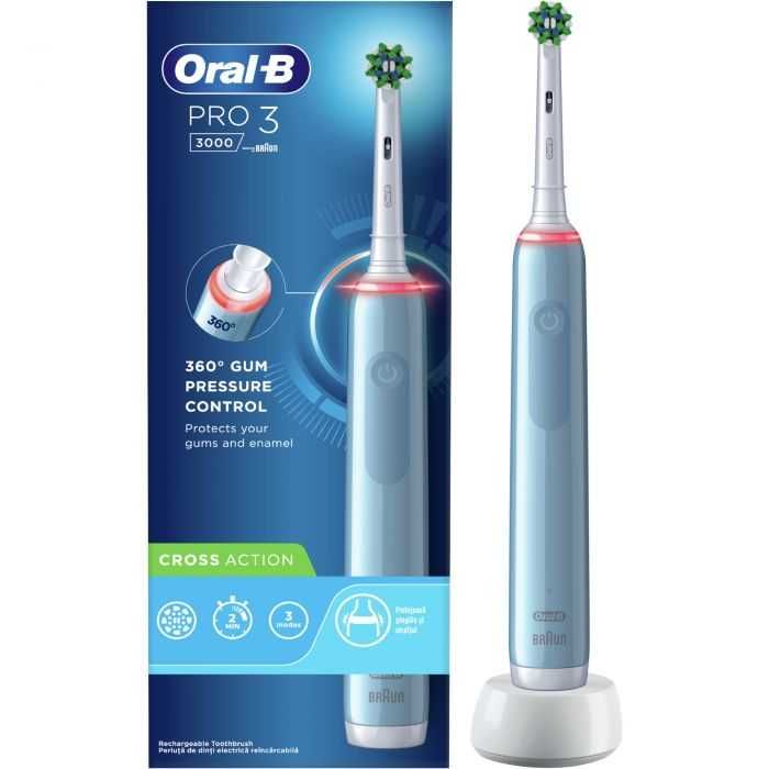 Periuta de dinti electrica Oral-B Pro 3, 3 programe + capete de perie