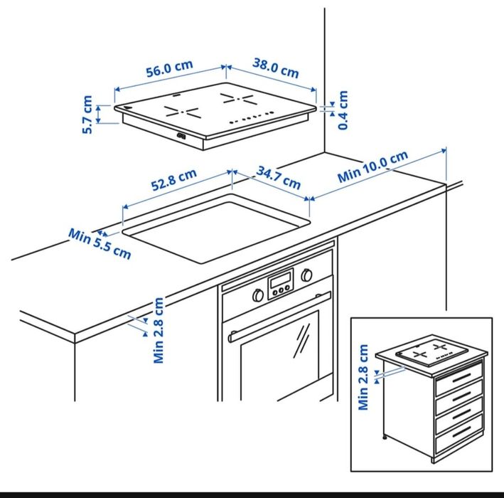 Plita inductie Ikea (Electrolux) functionala dar sticla ciobita