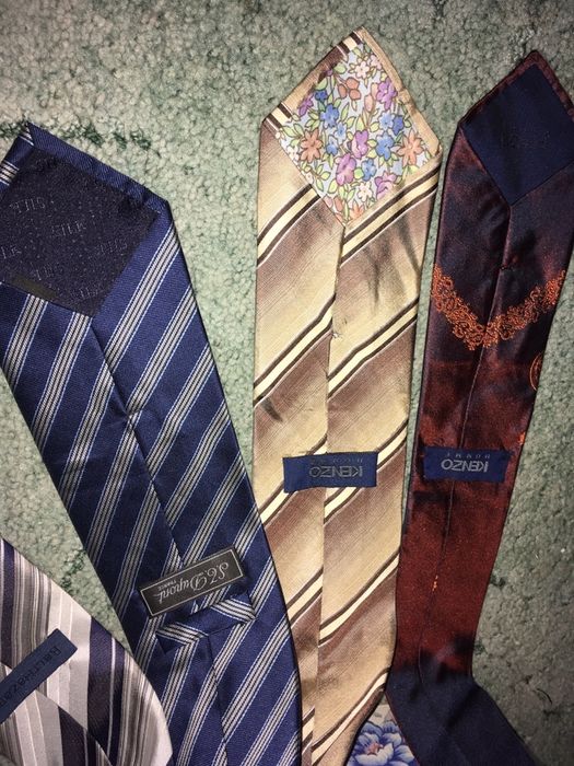 12 луксозни вратовръзки Kenzo Azzaro Zara Celio 100% коприна