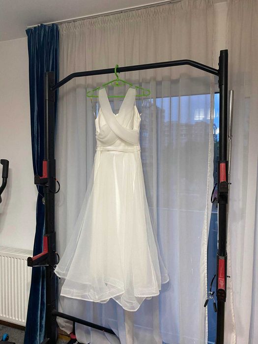 Rochie de mireasa stare civila din voal - marimea 38