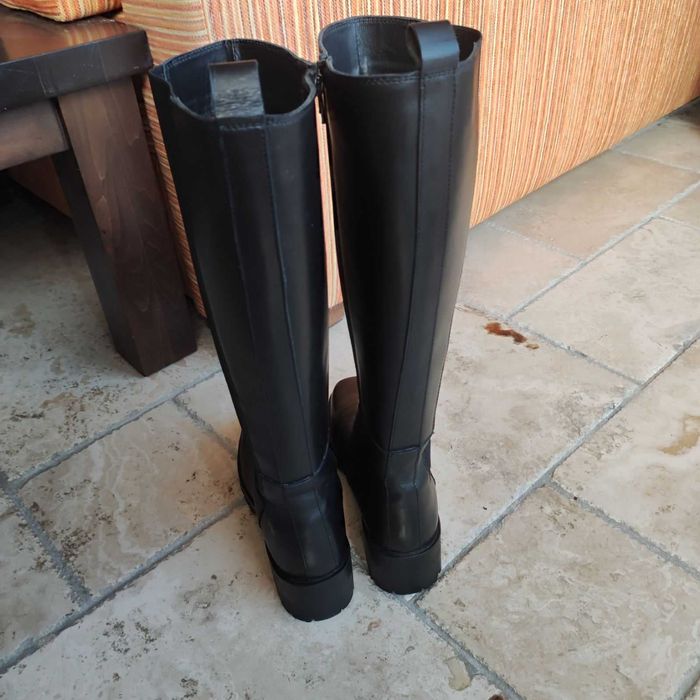 Стилни дамски високи ботуши, естествена кожа, размер 40