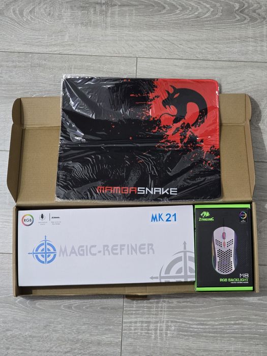 Set Gaming RGB: Tastatură mecanică 60% + Mouse RGB + Mouse Pad