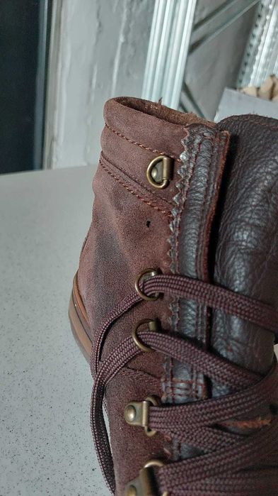 bocanci dama piele intoarsa maro toamna / iarna