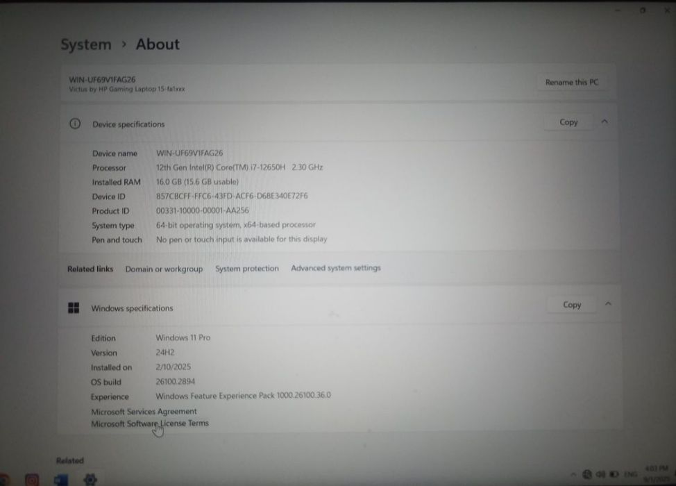 HP victus i7 512/16