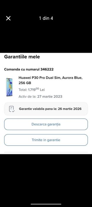 Huawei P30 PRO cu garanție