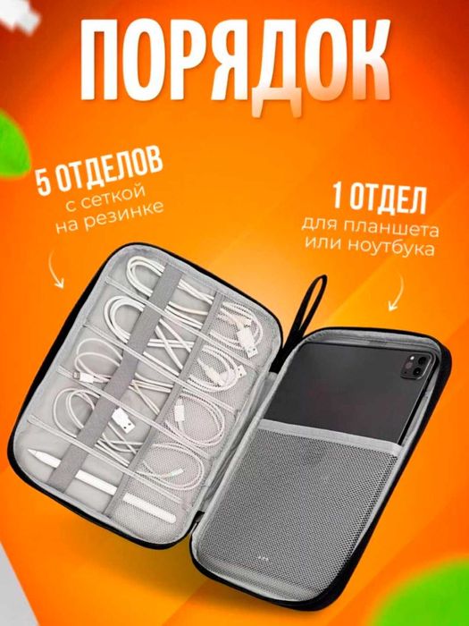 Органайзер для хранения проводов, зарядок и аксессуаров