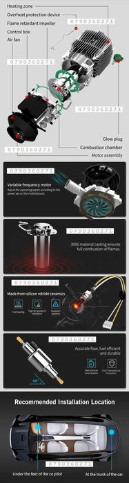 Webasto, Sirocou, Carcasa Metal, PAGER, Nou, 2kW, Garantie