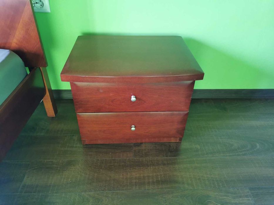 Поръчков Спален Комплект Легло Гардероб  Плъзгащи Врати Черешово Дърво