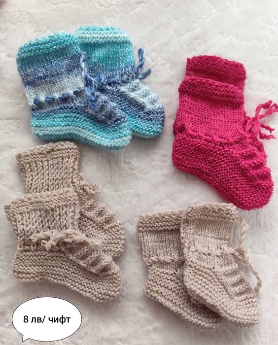 Ръчно плетени детски и бебешки терлици