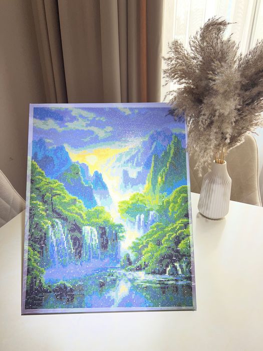 Картина "Горный водопад" (Алмазная мозаика, 40х50)