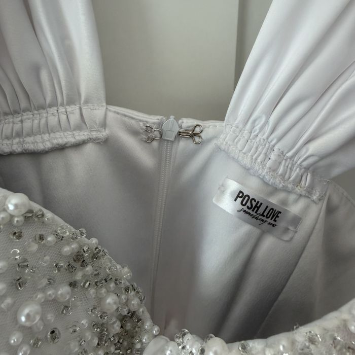 Rochie alba cununie, custom made, Poshlove