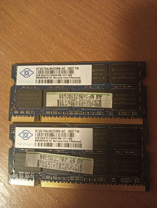 RAM DDR2 laptop 2x2 giga