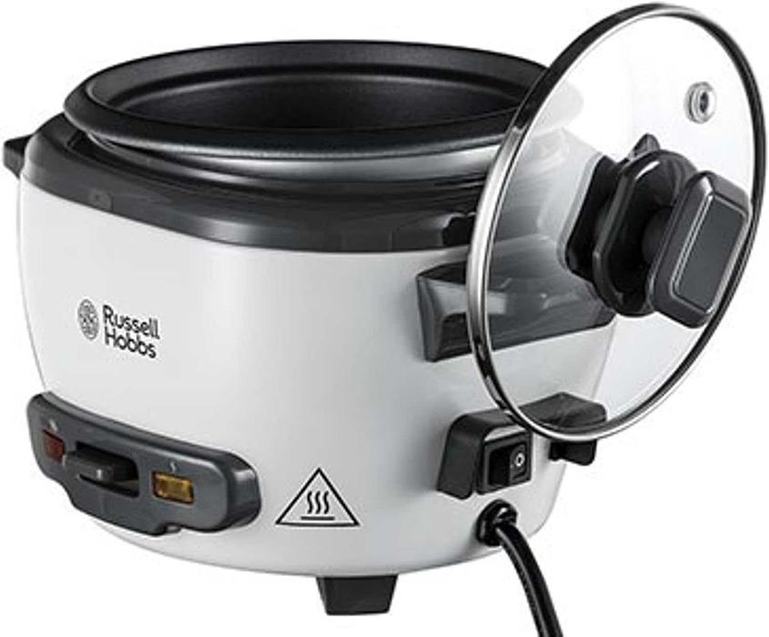 Мини оризоварка Russell Hobbs 27020-56 с обем 0,4 литра, поддържа топло, подвижна незалепваща купа | Градинска тенджера с незалепващо покритие