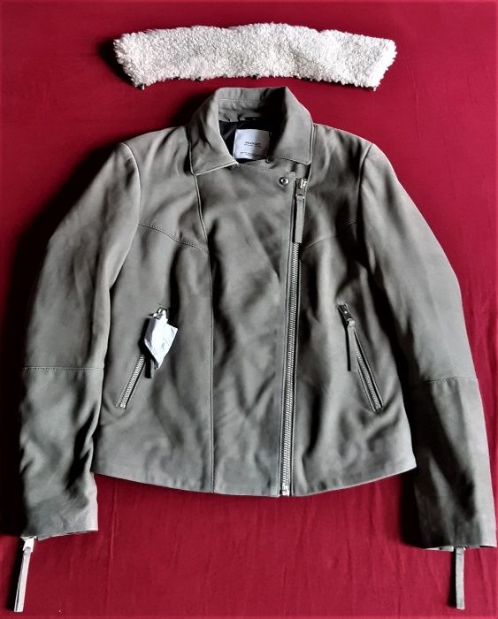 Дамско яке естествена кожа Mango