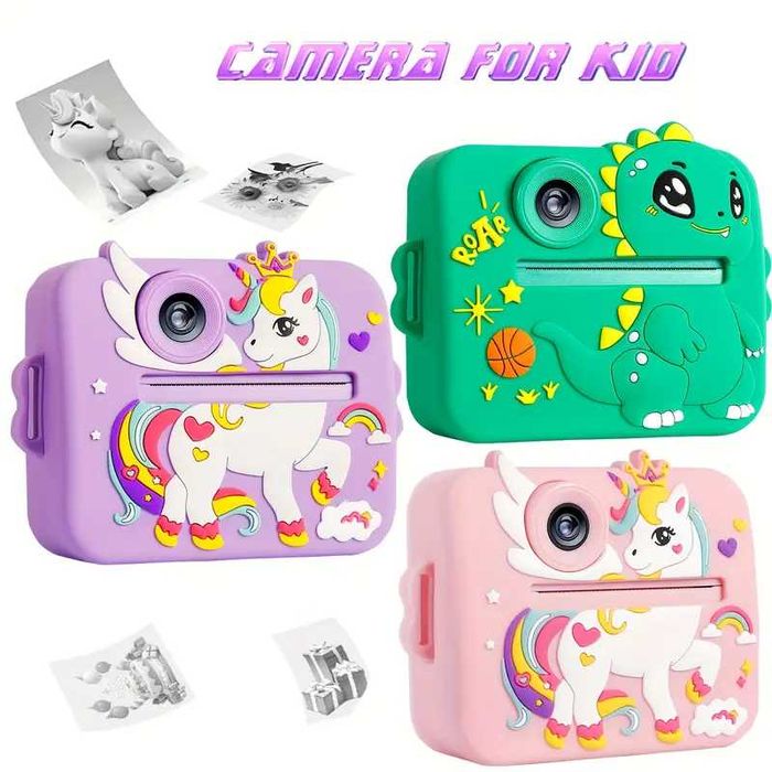 Детска камера фотоапарат с дисплей моментни снимки термопринтер 9 вида