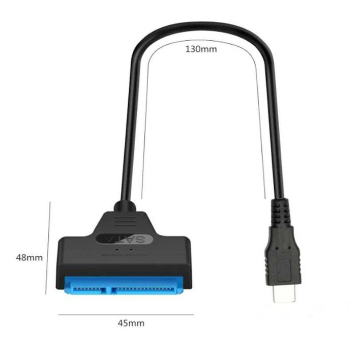 Cablu adaptor USB-C la SATA 22 pini (7+15 pini) SSD si HDD