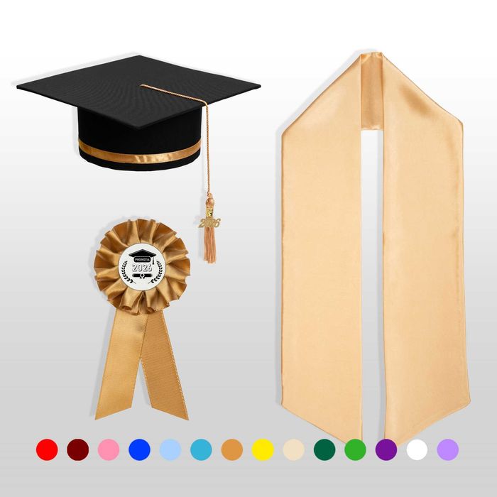 Toca, Esarfa si Cocarda, Set Nepersonalizat, Auriu, Liceu, Facultate