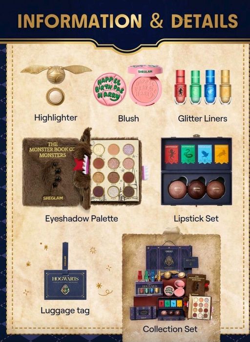 Куфарче HOGWARTS с гримове на  SHEGLAM  Хари Потър